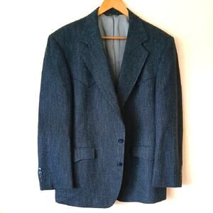 Vintage Lacrosse Deadstock Green Wool Blend Western Blazer